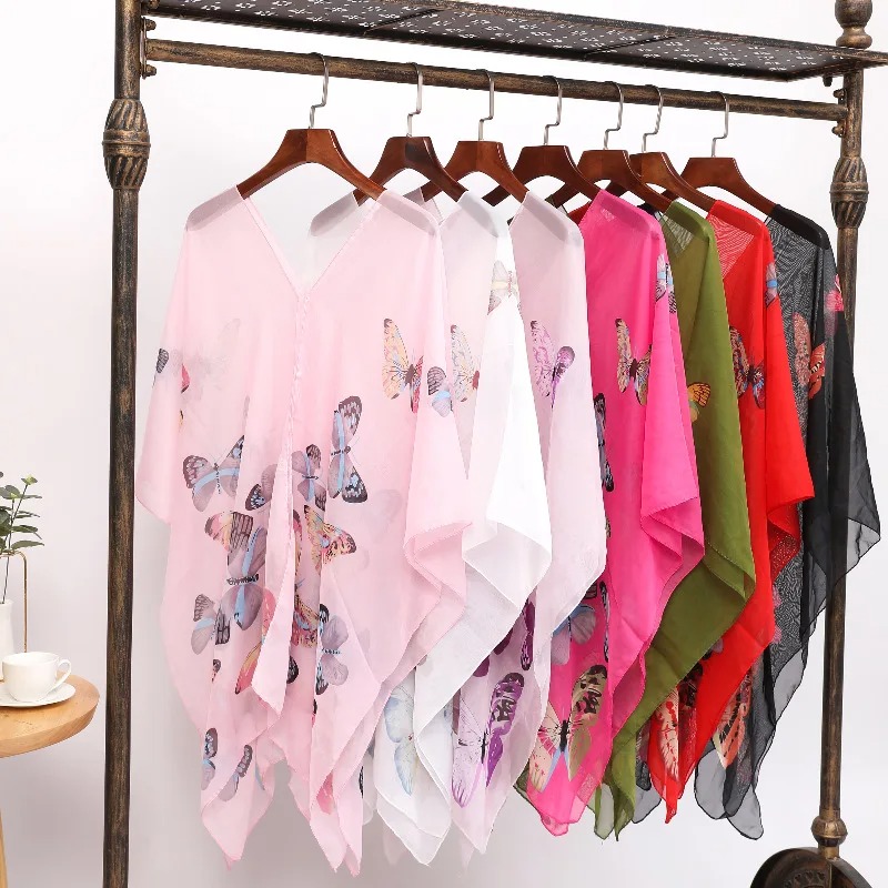 Wrap Blouse Chiffon - شال حماية من الشمس للنساء لركوب