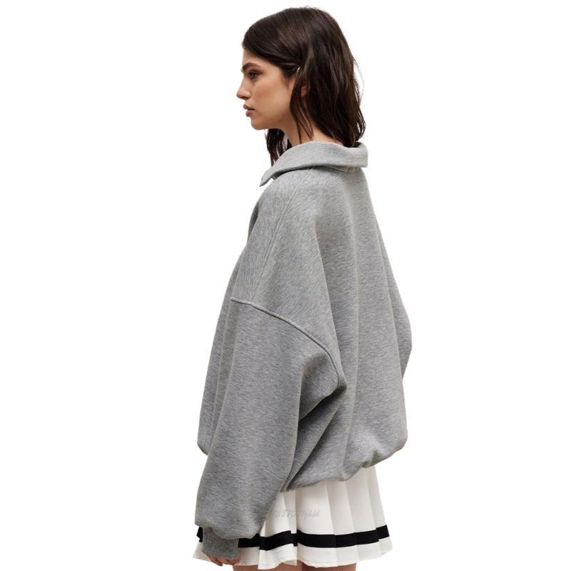 Women'S Fashion Quarter Zip - X5XA سترة نسائية عصرية بأكمام طويلة