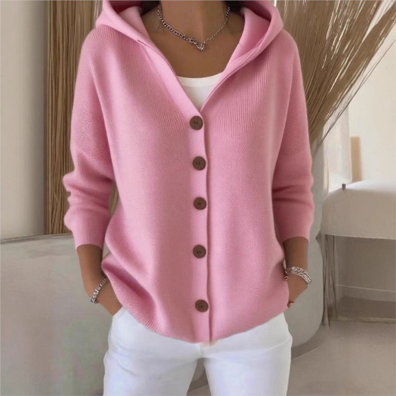 Women'S Fashion Quarter Zip - أزياء بسيطة محبوك مقنعين أعلى جديد