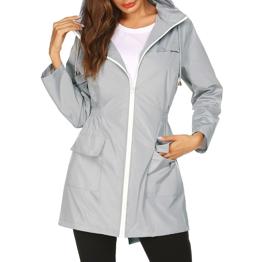 Women'S Fashion Rain Jacket - نساء موضة كل الفصول في الهواء