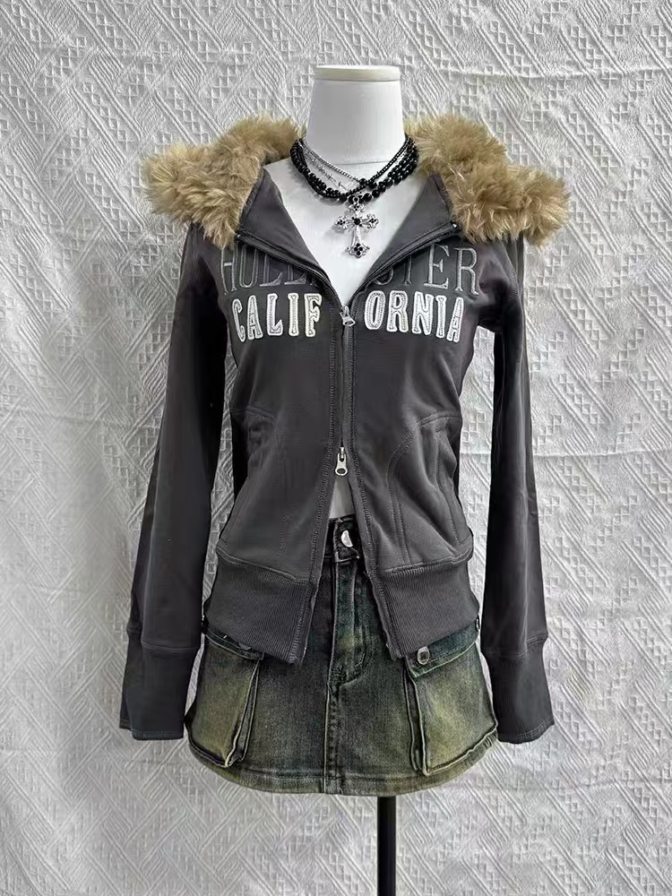 Women'S Fashion Zip Up Hoodies - الخريف والشتاء الكلاسيكية المتناثرة نمط الأزياء
