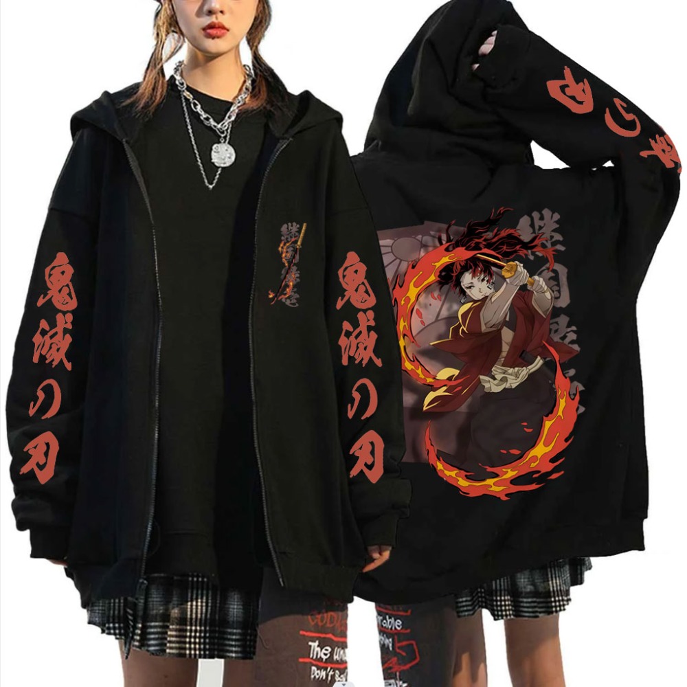 Women'S Fashion Zip Up Hoodies - جديد شيطان القاتل Tsugikuni Yoriichi ميرش