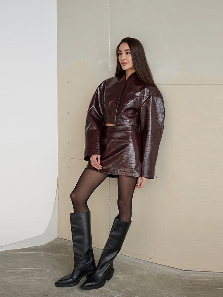 طقم نسائي جديد لربيع وخريف 202 - مراجعة Women'S Fashion Leather Jacket وسعره