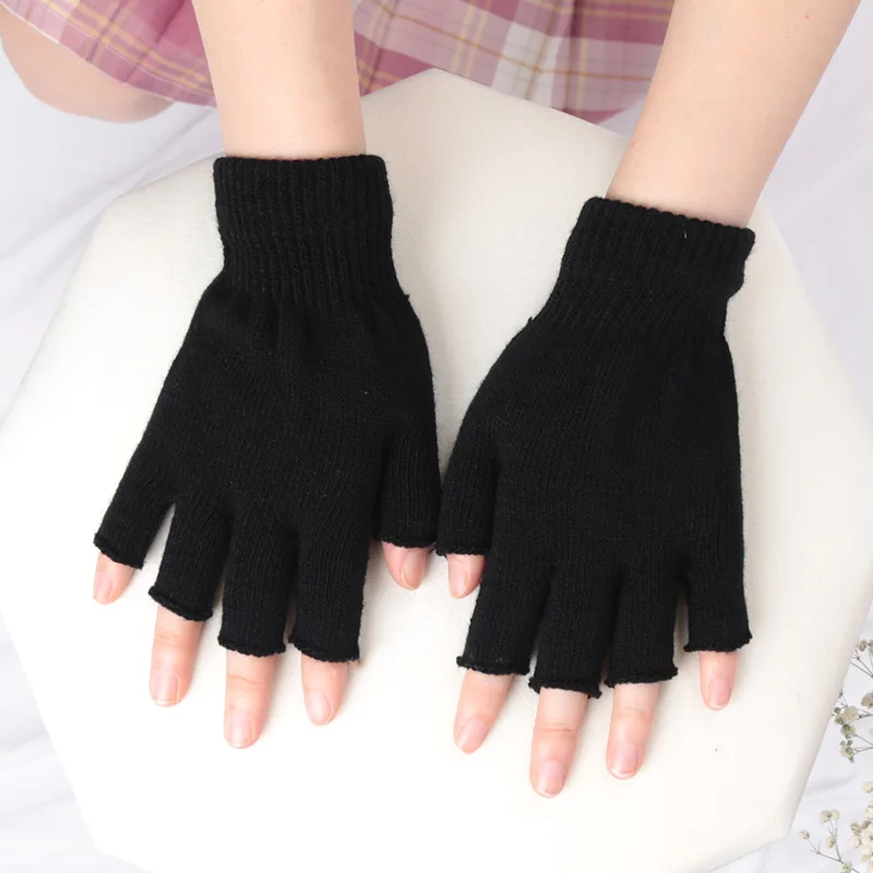 قفازات سوداء للجنسين نصف إصبع  - مراجعة Women'S Fashion Gloves وسعره