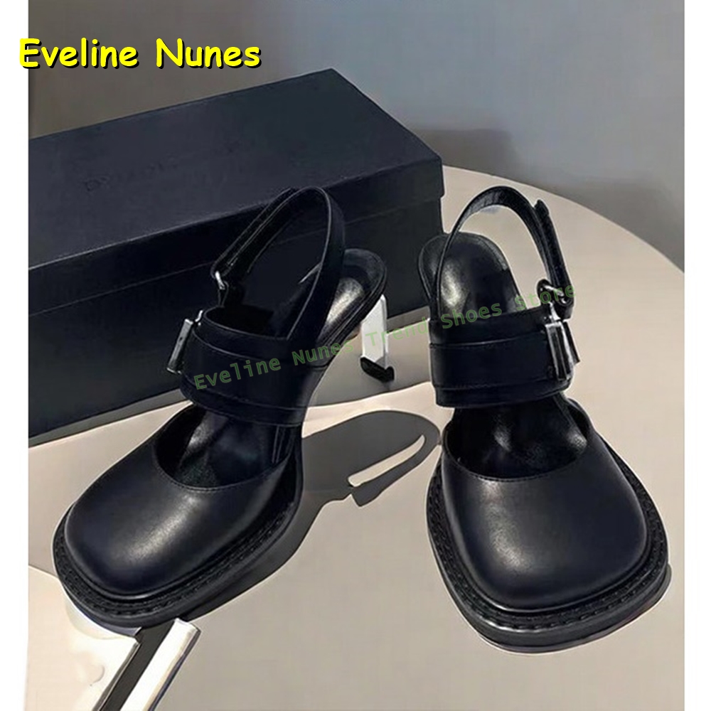 صنادل نسائية سوداء بكعب سميك و - مراجعة Women'S Fashion Sandals وسعره