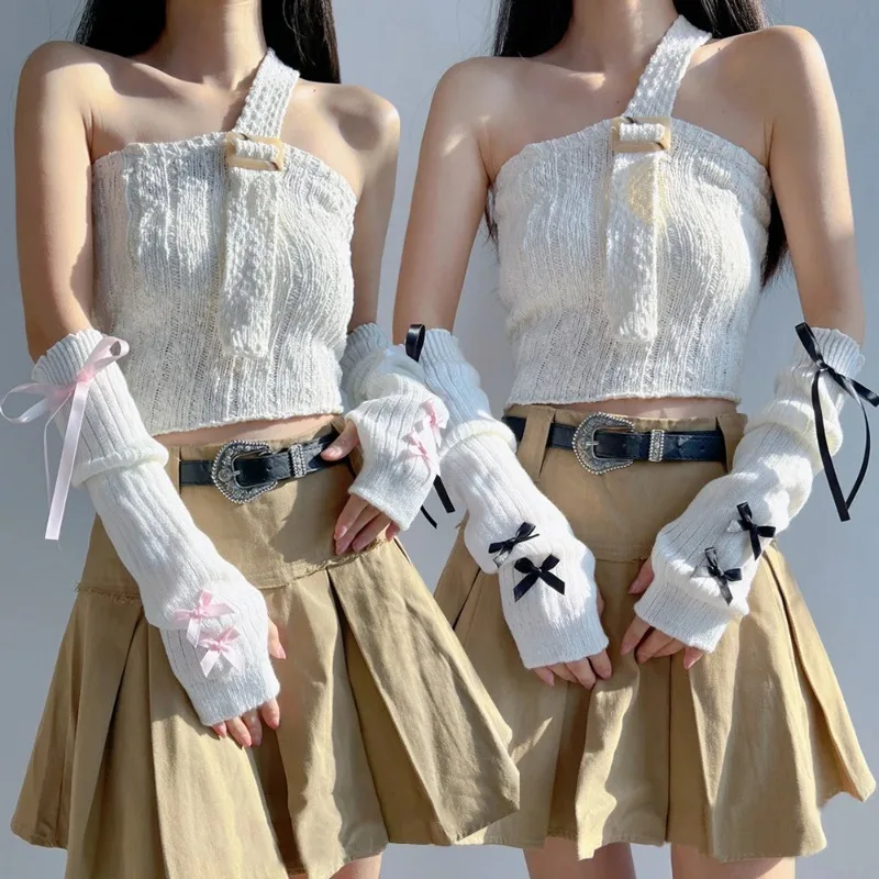 أنثى Y2K موضة مدفئات للذراع Bo - مراجعة Women'S Fashion Gloves وسعره