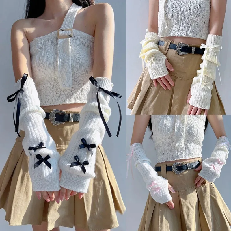 أنثى Y2K موضة مدفئات للذراع Bo - مراجعة Women'S Fashion Gloves وسعره