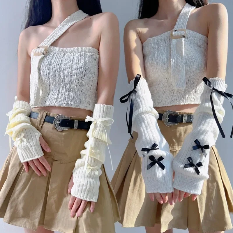 أنثى Y2K موضة مدفئات للذراع Bo - مراجعة Women'S Fashion Gloves وسعره