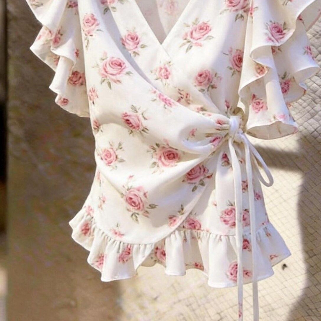 بلوزة نسائية أنيقة ورومانسية م - مراجعة Wrap Blouse Chiffon وسعره