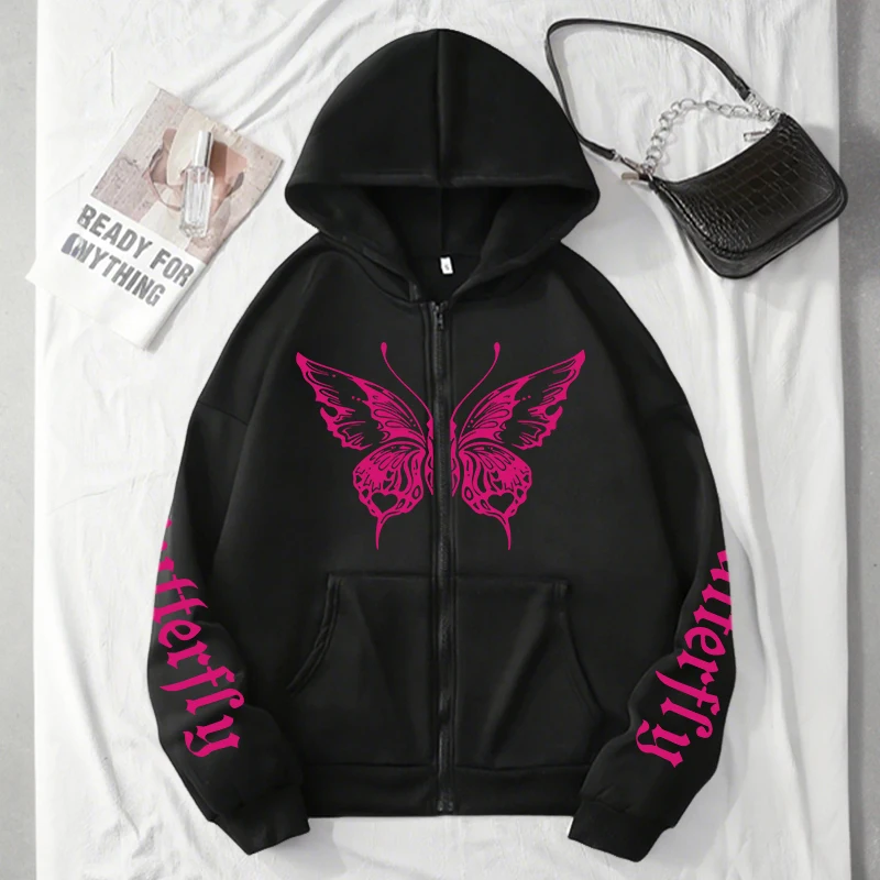 هودي نسائي رائج لعام 2026 بطبع - مراجعة Women'S Fashion Zip Up Hoodies وسعره