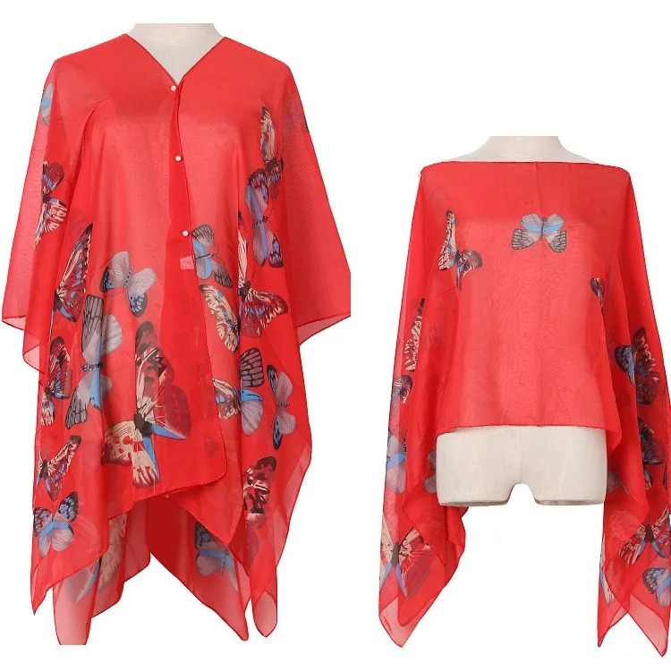 شال حماية من الشمس للنساء لركو - مراجعة Wrap Blouse Chiffon وسعره