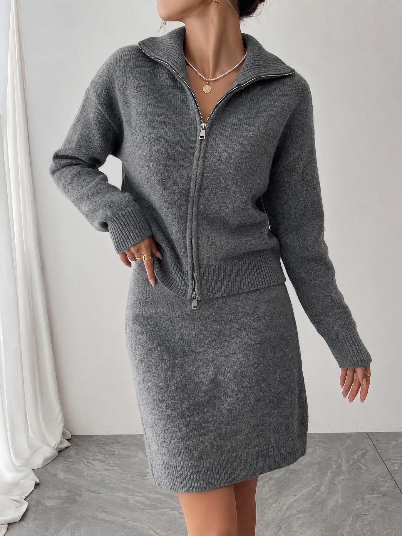 بدلة رياضية أنيقة محبوكة بسحّا - مراجعة Women'S Fashion Quarter Zip وسعره