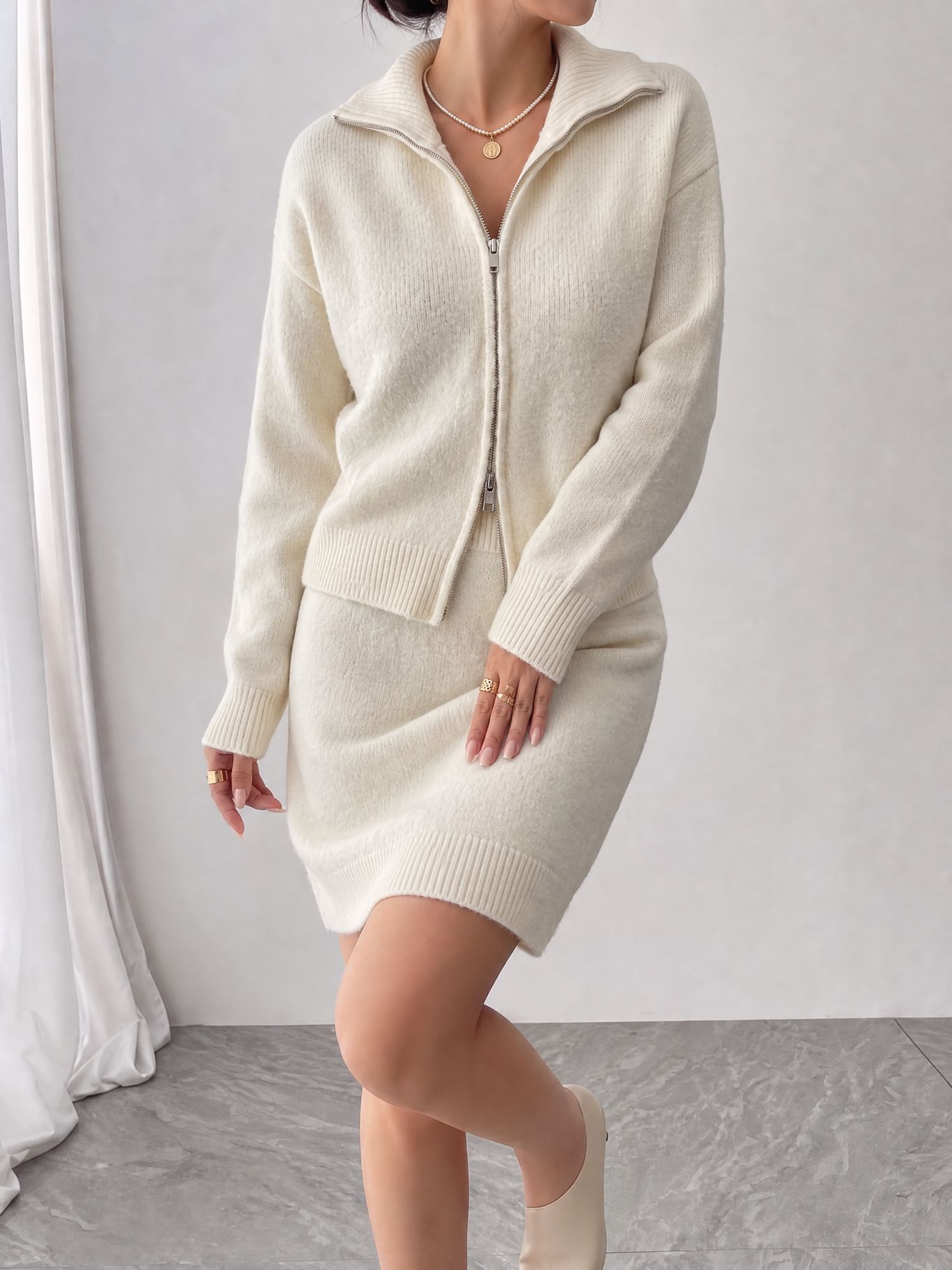 بدلة رياضية أنيقة محبوكة بسحّا - مراجعة Women'S Fashion Quarter Zip وسعره