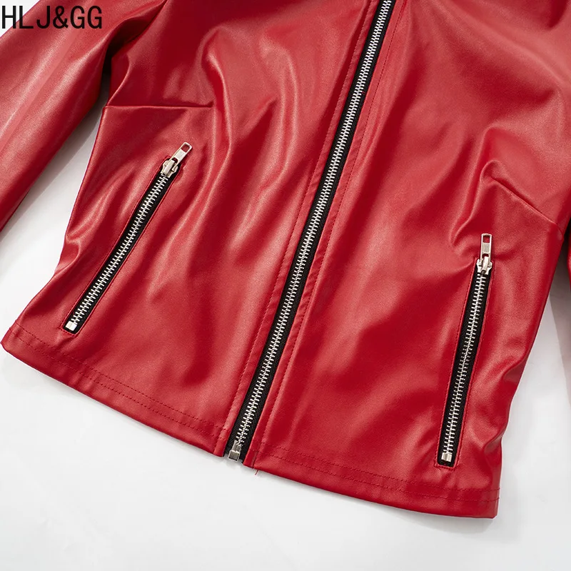 HLJ & GG موضة الجلود جاكيت زيب - مراجعة Women'S Fashion Leather Jacket وسعره