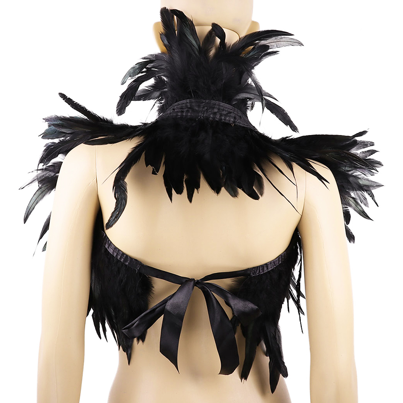أسود الطبيعي ريشة تتغاضى شال ا - مراجعة Women'S Fashion Harness وسعره