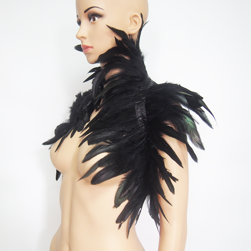 أسود الطبيعي ريشة تتغاضى شال ا - مراجعة Women'S Fashion Harness وسعره