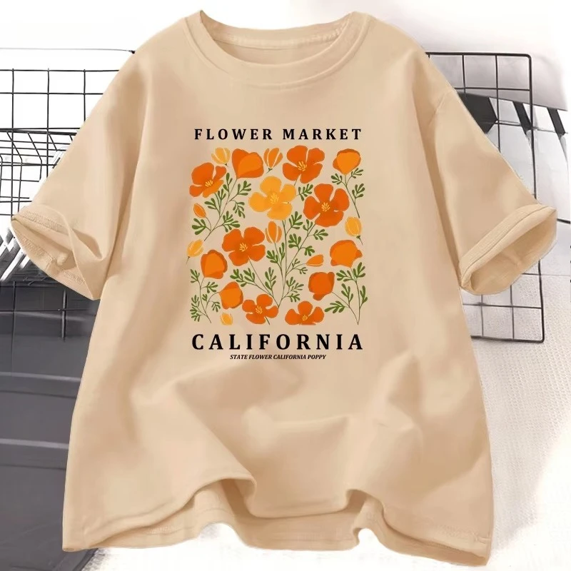 تي شيرت نسائي من Flower Market - مراجعة Women'S Fashion Market Size وسعره