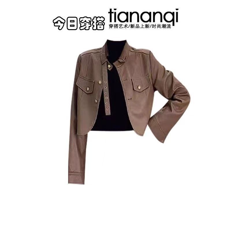أزياء المرأة مجموعة الربيع وال - مراجعة Women'S Fashion Leather Jacket وسعره