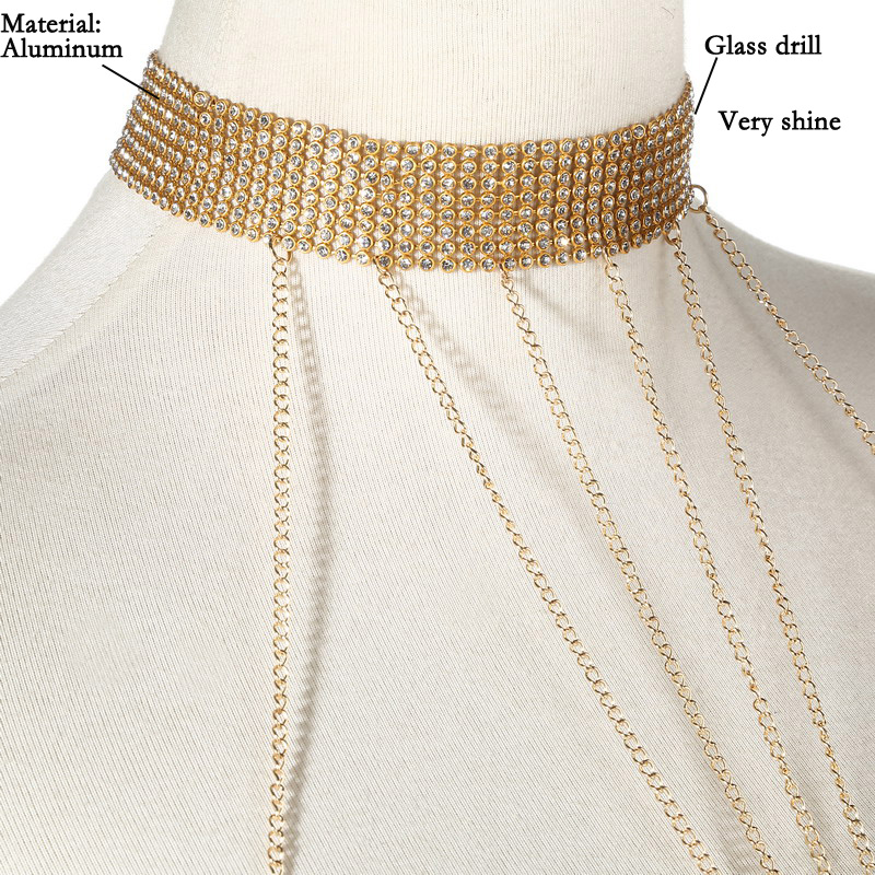 الذهب اللون الجسم سلسلة المرأة - مراجعة Women'S Fashion Harness وسعره