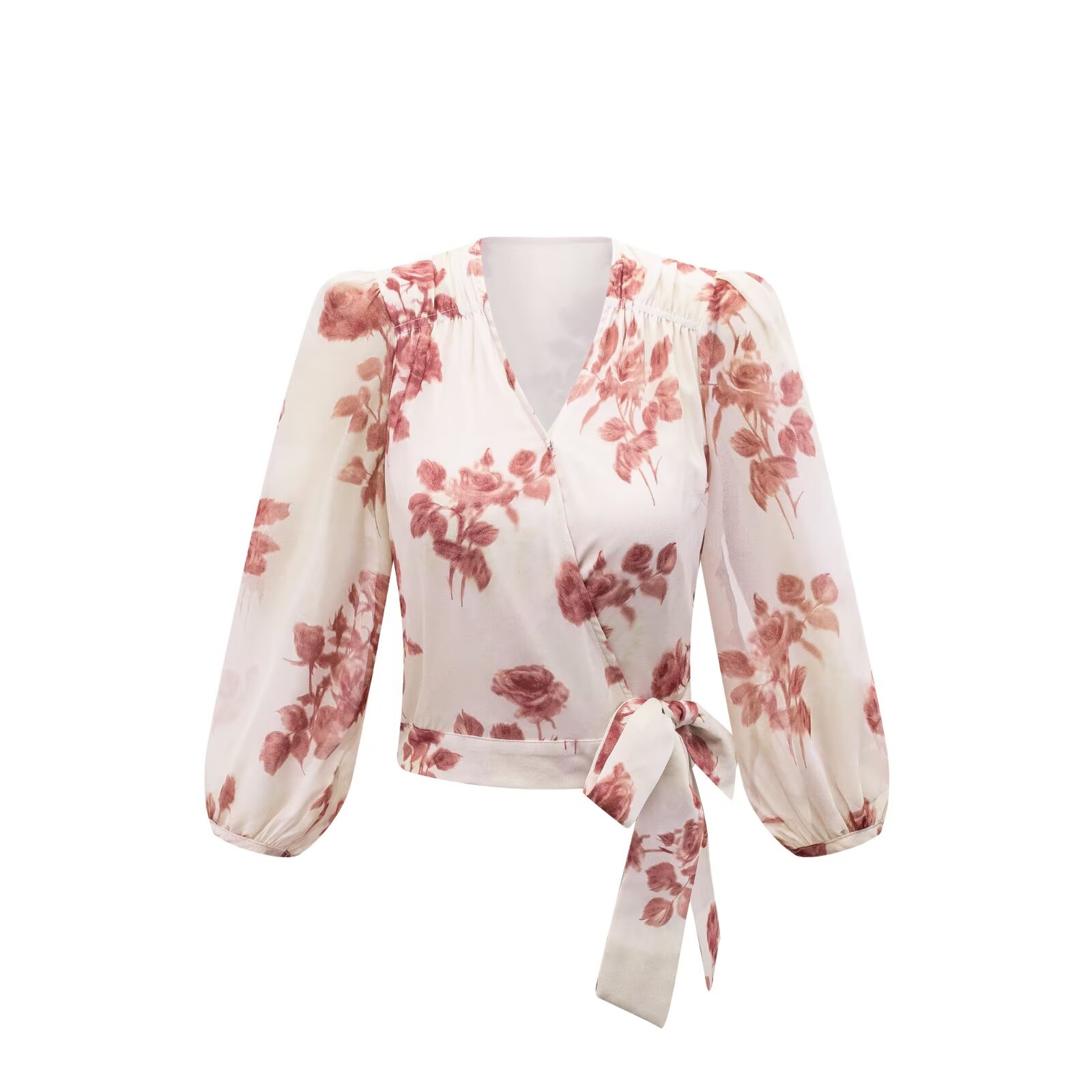 المرأة الخامس الرقبة التفاف ضم - مراجعة Wrap Blouse Chiffon وسعره