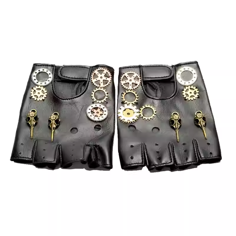 Steampunk بو الجلود أصابع البو - مراجعة Women'S Fashion Gloves وسعره