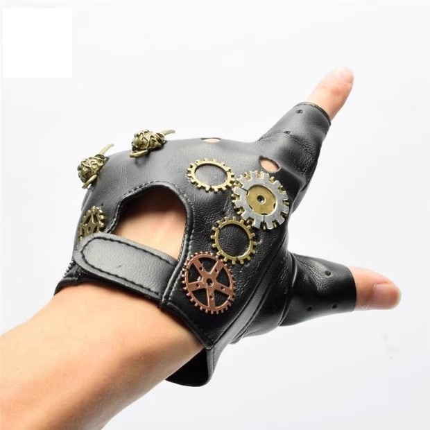 Steampunk بو الجلود أصابع البو - مراجعة Women'S Fashion Gloves وسعره