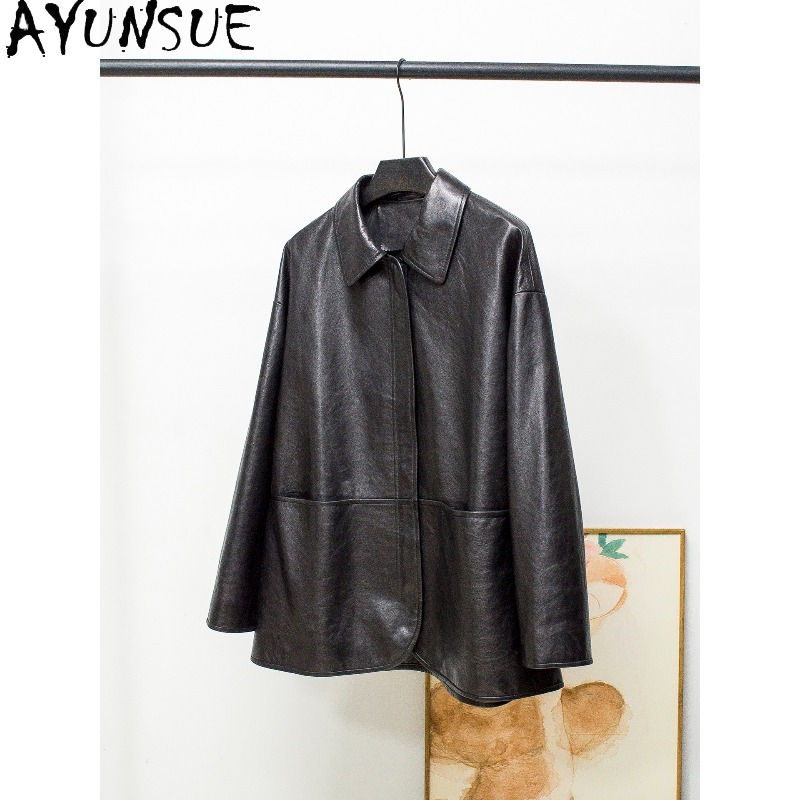 سترات نسائية من جلد الغنم المش - مراجعة Women'S Fashion Leather Jacket وسعره