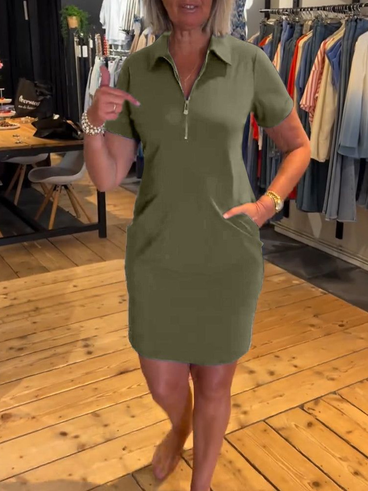 فستان قميص نسائي جديد لصيف 202 - مراجعة Women'S Fashion Quarter Zip وسعره