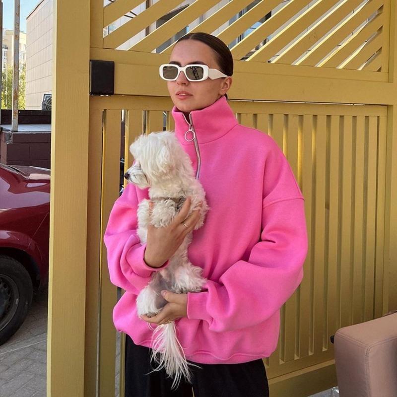 X5XA سترة نسائية عصرية بأكمام  - مراجعة Women'S Fashion Quarter Zip وسعره