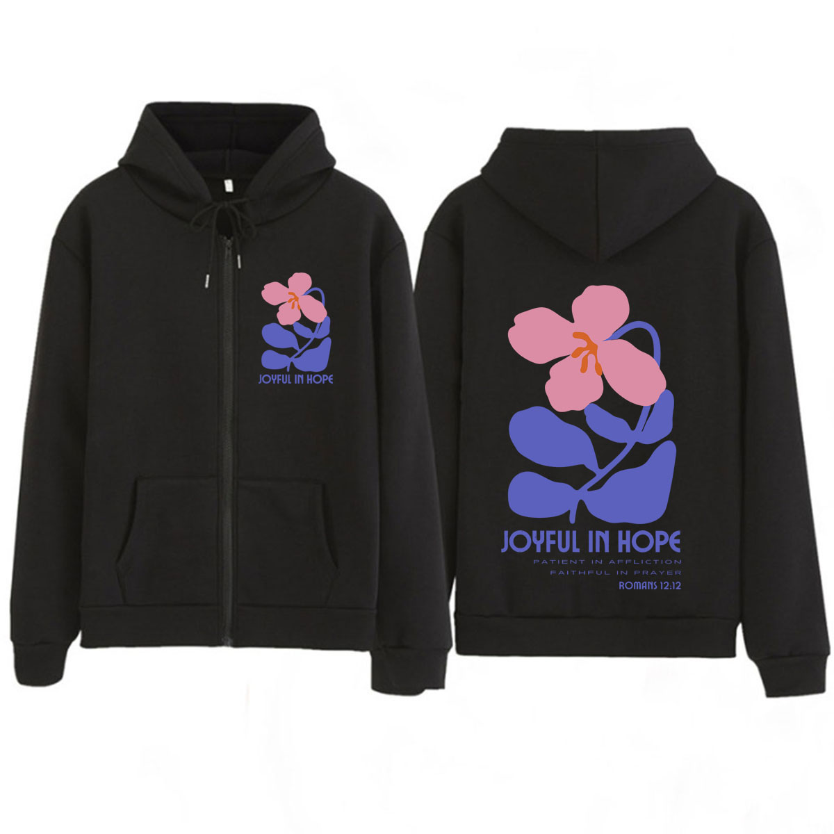 هودي بسحاب بطبعة زهور واقتباسا - مراجعة Women'S Fashion Zip Up Hoodies وسعره