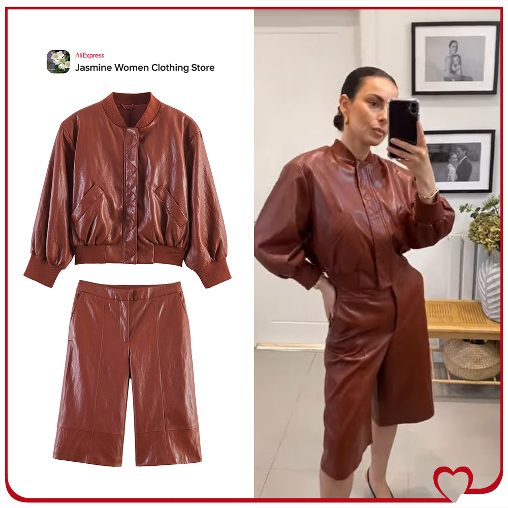 طقم نسائي عصري من الجلد الصناع - مراجعة Women'S Fashion Quarter Zip وسعره