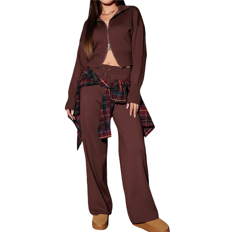 بلوفر نسائي محبوك بياقة مطوية  - مراجعة Women'S Fashion Quarter Zip وسعره