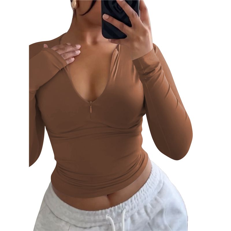 بلوزة نسائية قصيرة بأكمام طويل - مراجعة Women'S Fashion Quarter Zip وسعره