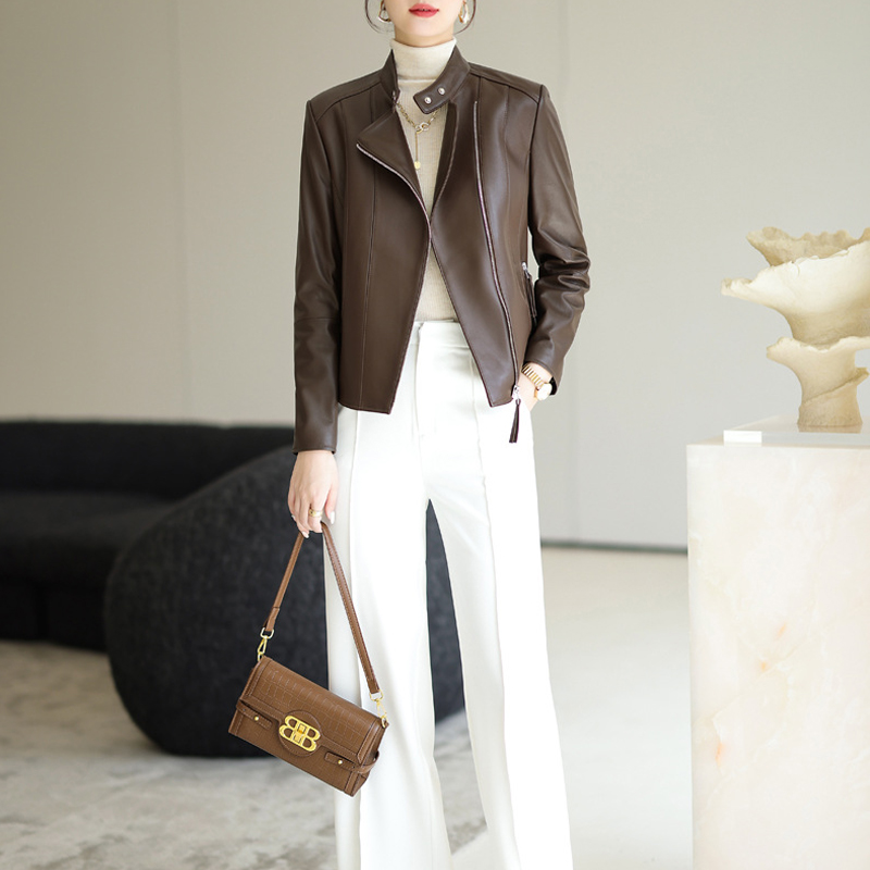 100% سترات من الجلد الحقيقي مع - مراجعة Women'S Fashion Leather Jacket وسعره