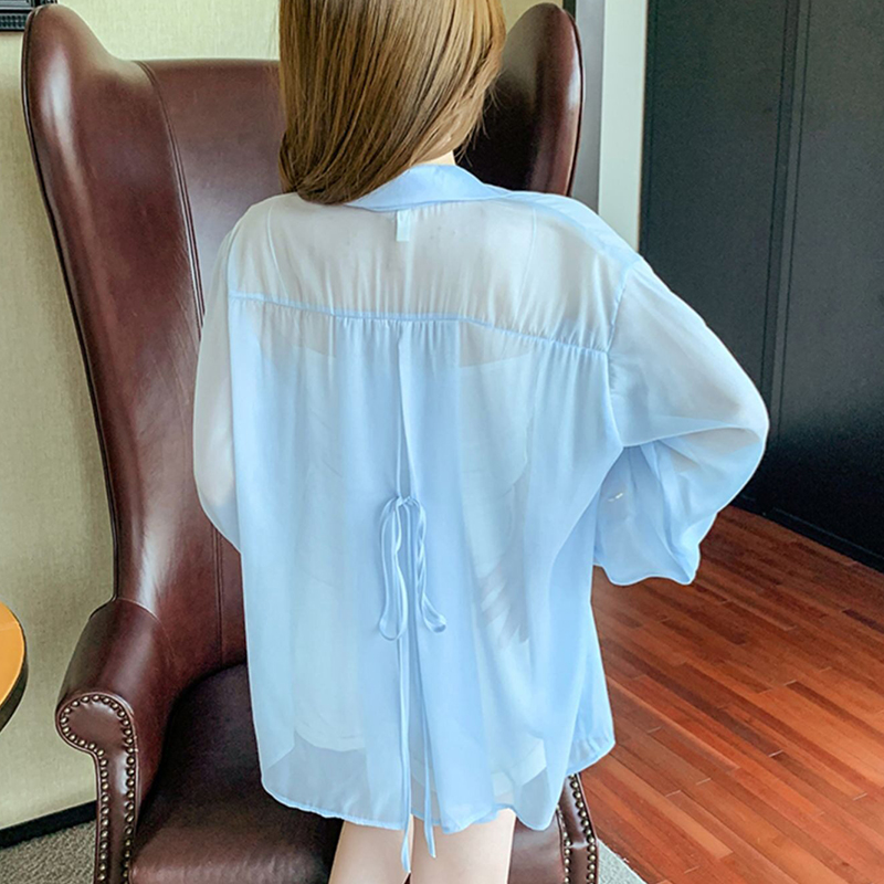 بلوزة نسائية فضفاضة بأكمام طوي - مراجعة Wrap Blouse Chiffon وسعره