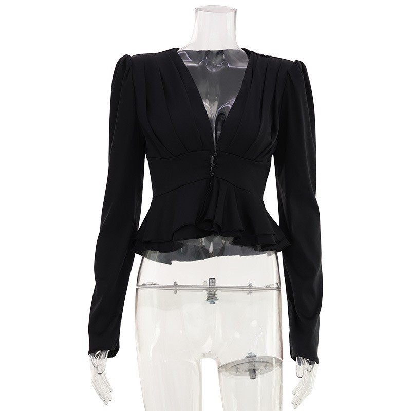بلوزة نسائية بياقة على شكل V و - مراجعة Wrap Blouse Chiffon وسعره