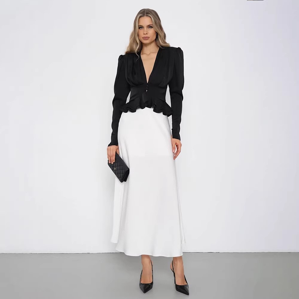 بلوزة نسائية بياقة على شكل V و - مراجعة Wrap Blouse Chiffon وسعره