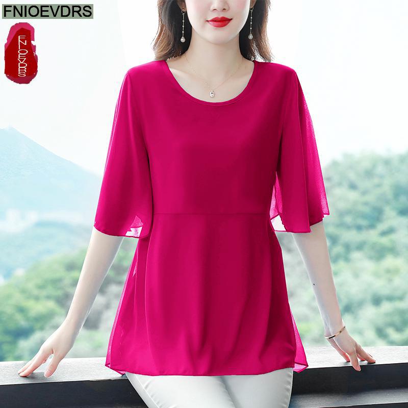 M-4XL ملابس فضفاضة 2023 المرأة - مراجعة Wrap Blouse Chiffon وسعره