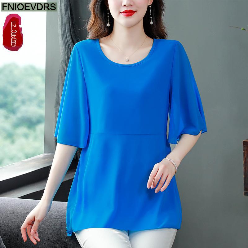 M-4XL ملابس فضفاضة 2023 المرأة - مراجعة Wrap Blouse Chiffon وسعره