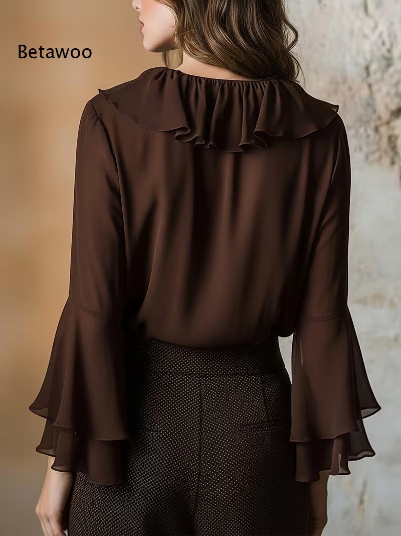 بلوزة نسائية أنيقة من الشيفون  - مراجعة Wrap Blouse Chiffon وسعره